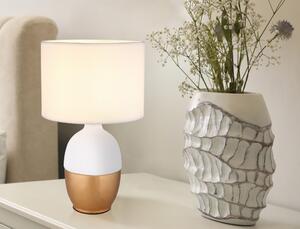 Stolní lampa Valentino, bílá/zlatá