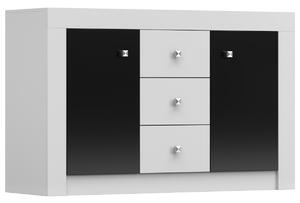 Idze Komoda 2D3S ROMA 140 cm černá/bílá