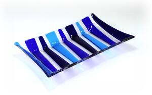 BDK-GLASS Skleněné mísy ETHNIK - modré Rozměr: 30x20cm