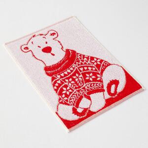 Ručník Veba ZARA Lední medvěd ve svetru červená Velikost: 35x50 cm