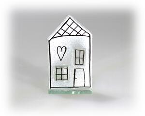BDK-GLASS Skleněný domeček na čajovou svíčku Rozměr: 6x11cm