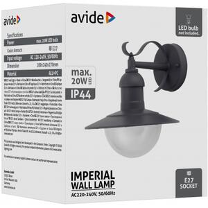 Avide AOLWE27-IMP-AN IMPERIAL - Venkovní nástěnné svítidlo v šedé antracitové barvě, 1 x E27, IP44 41707 (Venkovní nástěnná lampa, antracit šedá)
