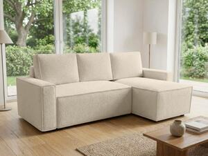Rozkládací oboustranná sedací souprava do L SMART BOUCLE 232x143 cm, krémová