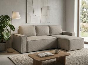 Rozkládací oboustranná sedací souprava do L SMART BOUCLE 232x143 cm, šedobéžová