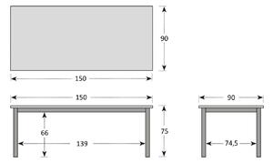 Doppler CONCEPT - stůl s teakovou deskou 150 x 90 x 75 cm