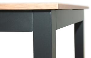 Doppler EXPERT WOOD antracit - gastro barový hliníkový zahradní stůl s dekorem dřeva - 90 x 90 x 110 cm