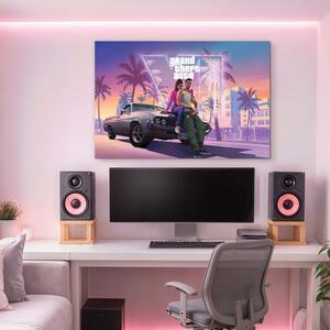 DUBLEZ | Dřevěný obraz GTA 6 - Vice City | UV tisk, Premium