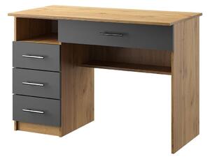 KANTOR KIT psací stůl N01, antracit / dub Apalačský, levý