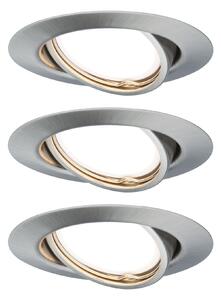P 93420 Vestavné svítidlo LED Base kruhové 3x5W GU10 kov kartáčovaný nastavitelné - PAULMANN