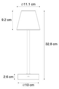Stolní lampa bílá včetně LED dobíjecí s dotykovým stmívačem - Renata