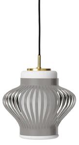 Závěsná svítidlo Warm Nordic, Opal Lamella, stmívatelné, Šedá, Jídelna, Kov, Vintage
