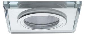 Ecolamp Podhledové svítidlo Glass Square, 1x skleněné/stříbrné kovové stínítko, s