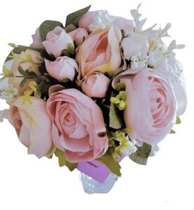 Vazba -kytice - umělé pryskyřníky - světle růžové, v. 25cm