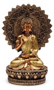 Buddha ujištění s aurou a trůnem - soška Feng Shui
