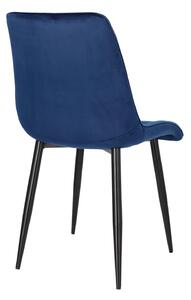 Židle Plaid čalouněná námořnická modř/černé nohy