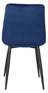 Židle Plaid čalouněná námořnická modř/černé nohy