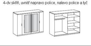 Sestava ložnice Nora, bílá/grafitová