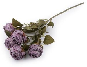 Umělá kytice růže - 10 levandulová