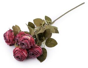Umělá kytice růže - 7 červená karmínová