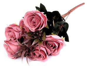 Umělá kytice růže - 2 starorůžová sv