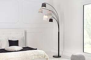 Stojací lampa LEVERO, 200 cm, černá, šedá, bílá