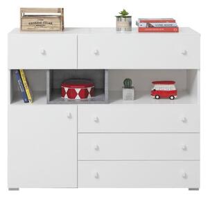 Meblar Komoda Sigma SI12 Barva: - beton + bílý lux + dub