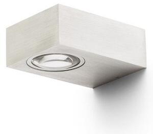 KORSO II nástěnná česaný hliník 230V LED 2x3W 120° IP54 3000K - RED - DESIGN RENDL