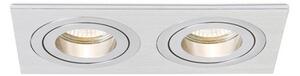 PASADENA GU10 SQ II zápustná česaný hliník 230V GU10 2x50W - RED - DESIGN RENDL