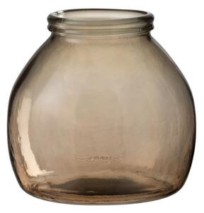 Skleněná světle hnědá váza baňka - Ø 21*20 cm