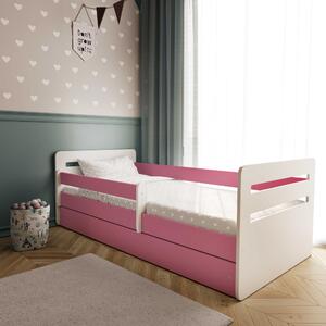 Dětská postel s úložným prostorem Tomáš 140x80 cm, růžová