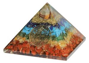Orgonit - pyramida - 7 čaker a květ života