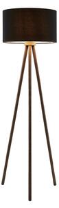 Stojací Lampa Lindby, Majken, Černá, Obývací pokoj, Dřevo, Skandinávský