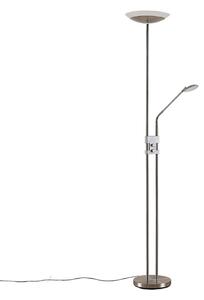 Stojací Lampa Lindby, Jonne, stmívatelné, Metalická, Obývací pokoj, Kov, Moderní