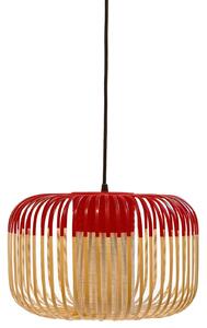 Závěsná svítidlo Forestier, Bamboo Light S, stmívatelné, Červená, Obývací pokoj, Bambus, Design