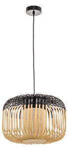 Závěsná svítidlo Forestier, Bamboo Light S, stmívatelné, Černá, Obývací pokoj, Bambus, Design