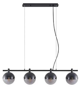 Závěsná svítidlo Lucande, Dustian, stmívatelné, Černá, Kuchyně, Sklo, Design