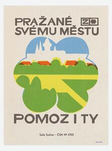 Retro plakát Pražané svému městu