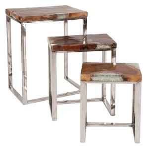 Set 3 odkládacích stolků Romanteak
