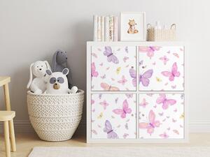 Samolepky na nábytek IKEA KALLAX - RŮŽOVÍ MOTÝLCI