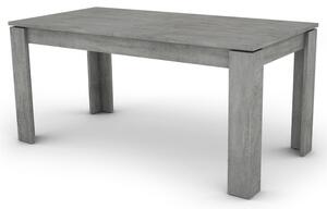 Jídelní stůl Inter 160x80 cm, šedý beton, rozkládací