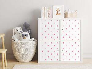 Samolepky na nábytek IKEA KALLAX - RŮŽOVÉ PUNTÍKY