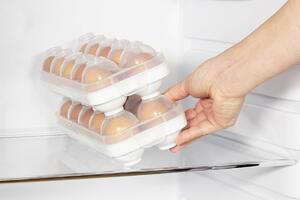 Nádoba na vejce do lednice, několikanásobné použití, sada 2 ks, bílá