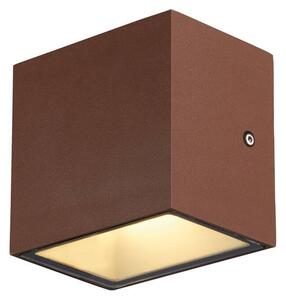 LA 1002034 SITRA CUBE WL, LED venkovní nástěnné a stropní nástavbové svítidlo, rezavě zbarvené, IP44, 3000K, 10W - BIG WHITE (SLV)