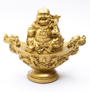 Buddha sedící na ingotu - soška feng shui - VADA VAD182