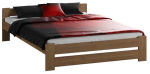 Vyvýšená masivní postel Euro 140x200 cm včetně roštu Ořech