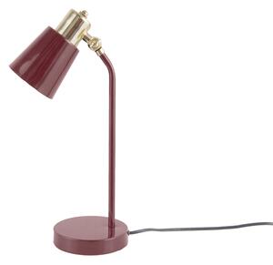 Bordová kovová stolní lampa Mello