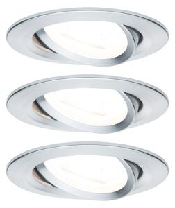 P 93433 Vestavné svítidlo LED Nova kruhové 3x6,5W GU10 hliník broušený nastavitelné - PAULMANN