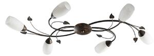Stropní Lampa Lindby, Stefania, stmívatelné, Hnědá / Rezavá, Obývací pokoj, Sklo, Starožitný