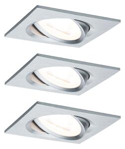 P 93438 Vestavné svítidlo LED Nova hranaté 3x6,5W GU10 hliník broušený nastavitelné - PAULMANN