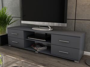 Široký TV stolek Oskar TV, grafitový, šířka 180 cm